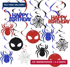 BEISHIDA Spider Birthday Hanging Swirl Decorations Pre-Strung Hero Theme Party D