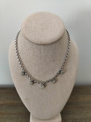 Christian Dior Rhinestone Silver Tone Chain Necklace Women's 