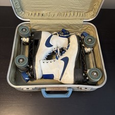 Vintage Nike High-Top Leather Roller Skates White/Navy Blue size 8 Men