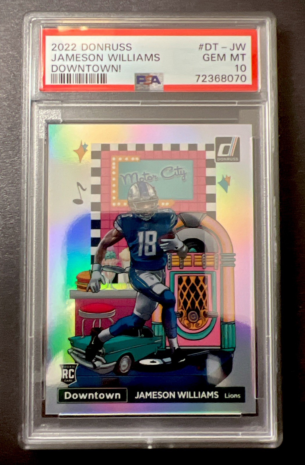 2022 Panini Donruss Optic - Downtown Jameson Williams #DT-JW (RC) PSA 10 Lions