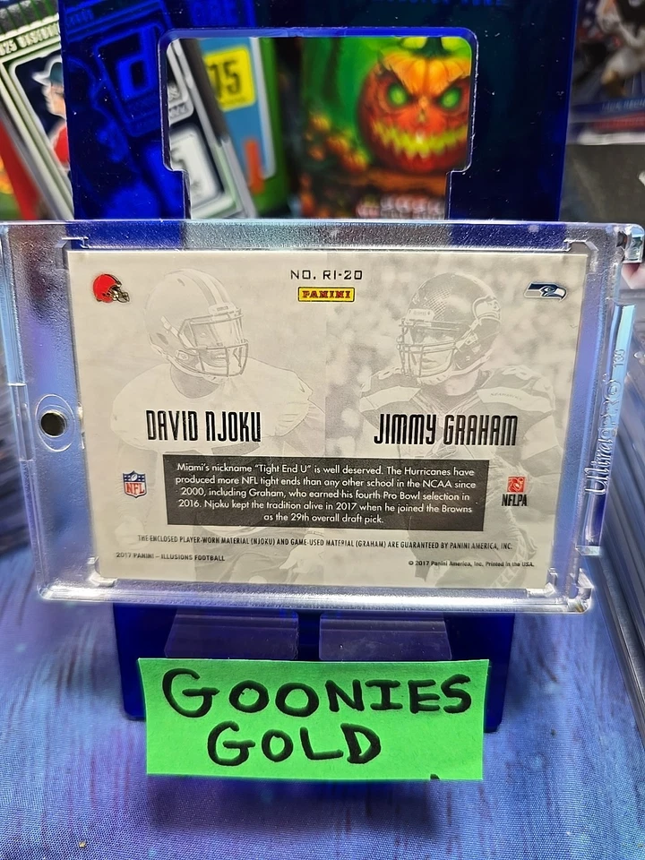 David Njoku And Jimmy Graham Game Warn Patch Card "17 Panini- Mt10 Condition - Image 3 of 3