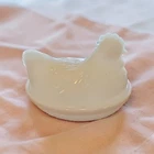Vintage Hazel Atlas white milk glass "hen on nest" 4 inches