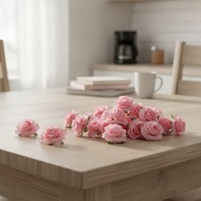 Pink Roses Artificial Flowers Bulk 50pcs 1.6 Inch Silk Fake Rosettes for Deco...