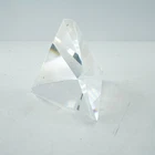 Vintage Art Glass Crystal Tetrahedron Prism Triangular Paperweight CHIP AS IS