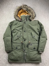 Abercrombie & Fitch Ultra Puffer Down Parka Mens XS Olive Green Winter Coat