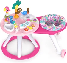 around We Go 2-In-1 Baby Walker, Discovery Activity Center and Table, Tropic Cor