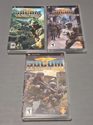 Assorted Socom Sony PSP Portable UMD Shooter Games - Lot of Three - Tested