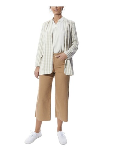 OAT Womens Beige Fitted Single Breasted Lined Notched Co Blazer Jacket L - Picture 2 of 3