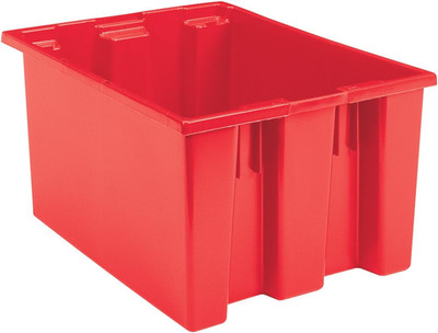 3-Pack Nest & Stack Red Storage Totes, 23.5''x19.5''x13