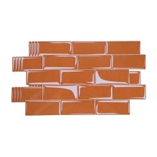 5Pcs 9.4"x4.7" Peel and Stick Backsplash Tiles Mable Tile Stickers, Orange