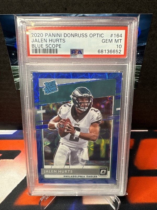 2020 Panini Donruss Optic Jalen Hurts Blue Scope PSA 10