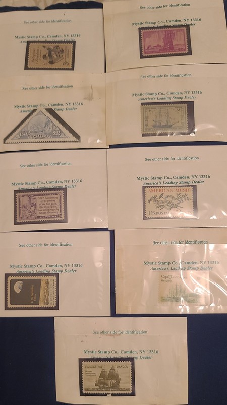 Lot of 9 vtg Mystic stamps. New York collector collection /protective holder