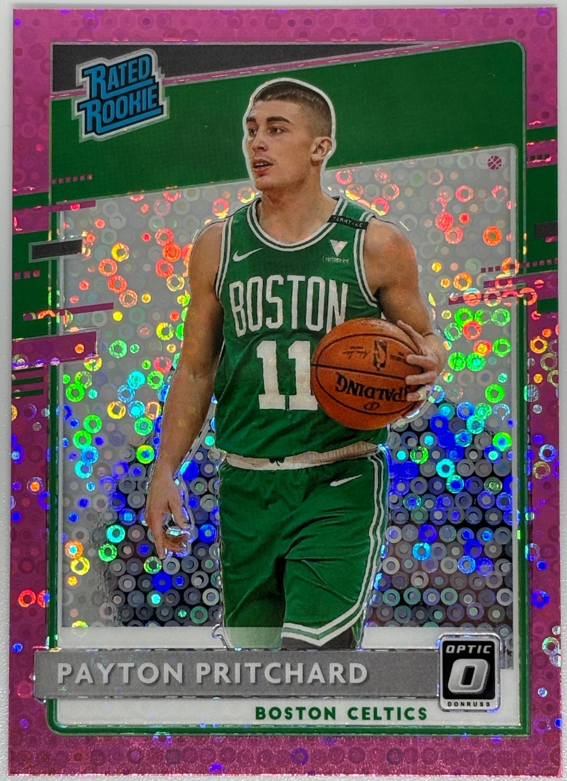 Payton Pritchard 2020-21 Donruss Optic Pink Fast Break #18/20 Rated Rookie Card