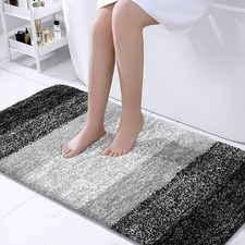 OLANLY Bathroom Runner Rugs Mat 44x24, Extra Soft Absorbent 44" X 24", Black