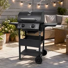 Neo Outdoor 2 Burner Steel Gas BBQ Grill Side Shelves Warming Rack Bottle Opener