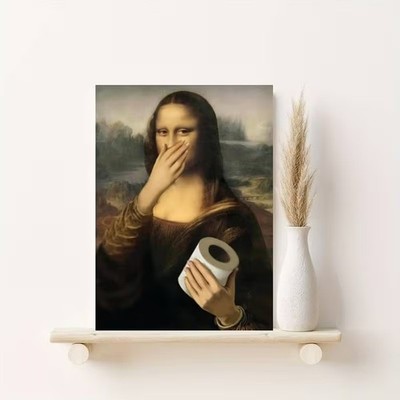 Leinwanddruck  Mona Lisa Lustig Wanddekoration Wandkunst Deko Bild Plakat Poster