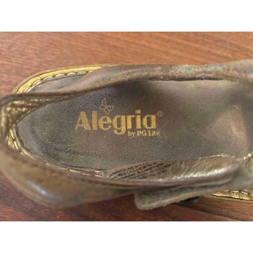 Alegria Kendra Women’s Size 6 EU 36 Gold Leather Slingback Sandals Comfort EUC - Picture 6 of 6