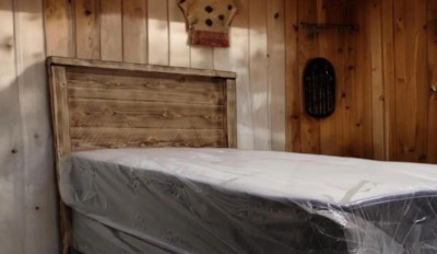 Twin Size Torched Handcrafted Solid Wood Headboard Farmhouse Made In US HBTTR