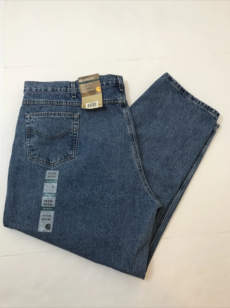 Carhartt Relaxed Fit Tapered Leg Denim Jeans Mens Size 54x 30 NWT