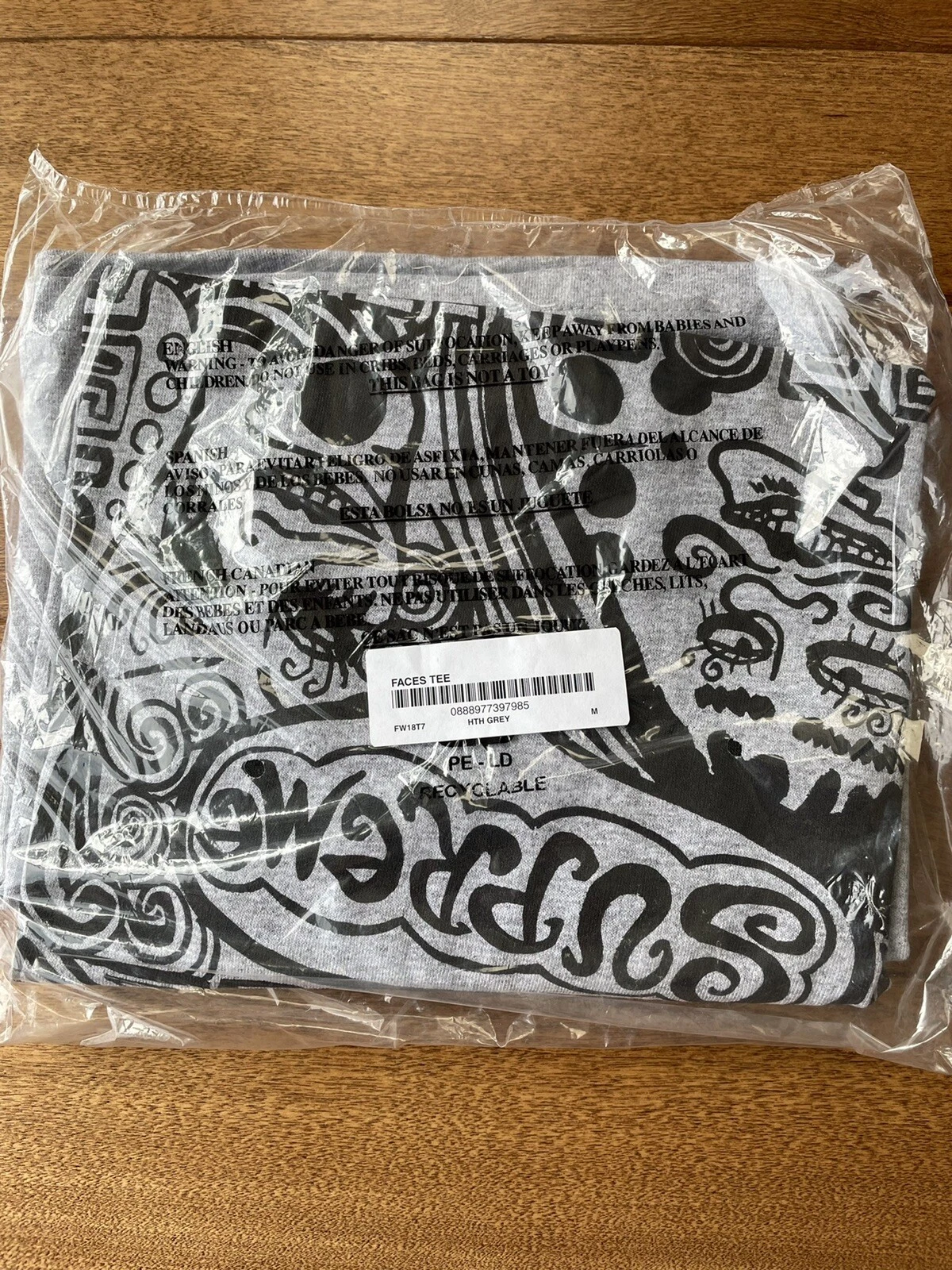 ?Supreme Faces Tee shirt gris bruyère moyen