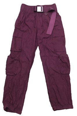 Vitality The Noa Cargo Pants Women s S Wine Purple Belt Pockets *no chain