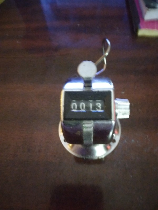 Vintage Chrome Metal Manual Hand Held Counter, Made in Taiwan, WORKS GREAT! 4#s.