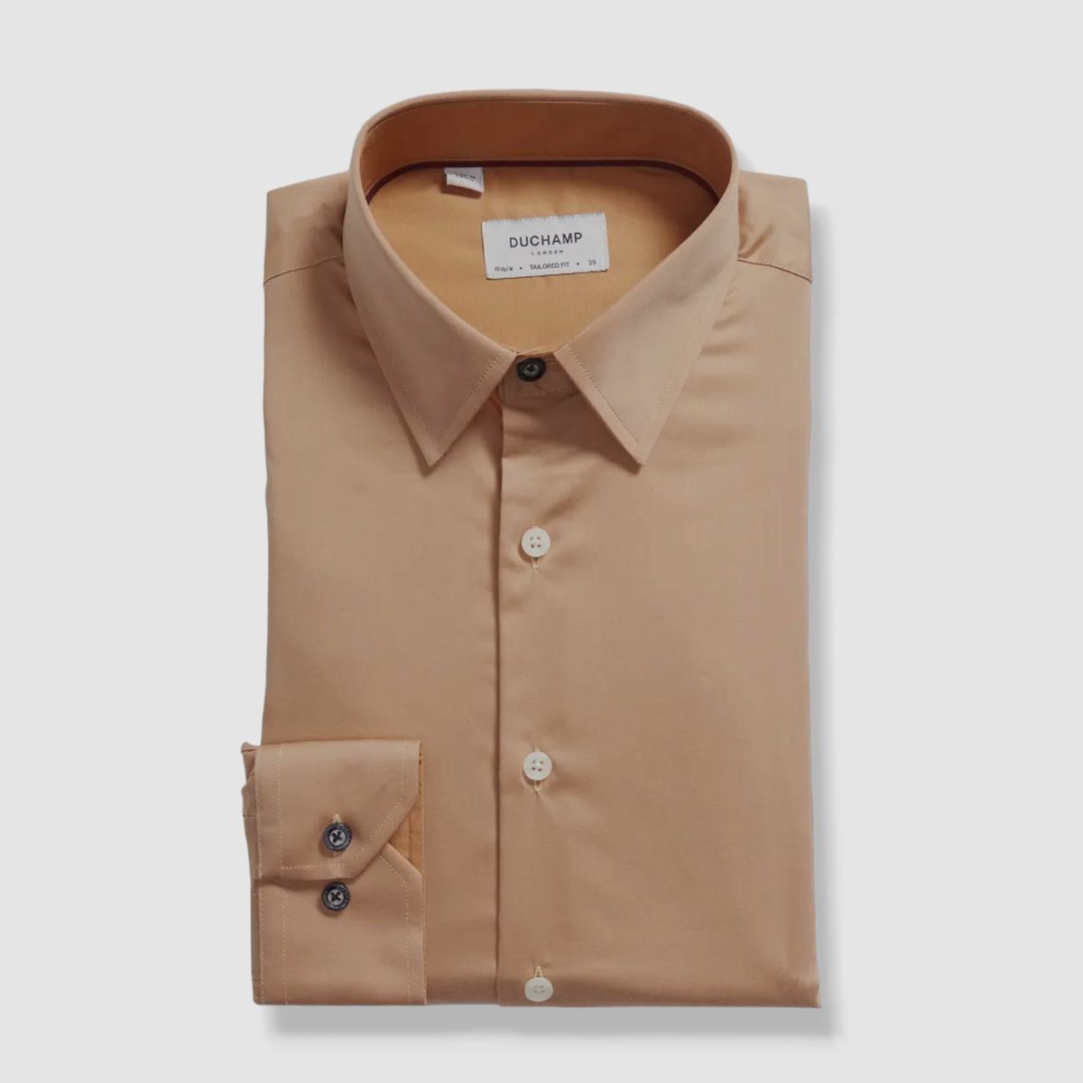 Duchamp London Solid Dress Shirt - Honey Brow