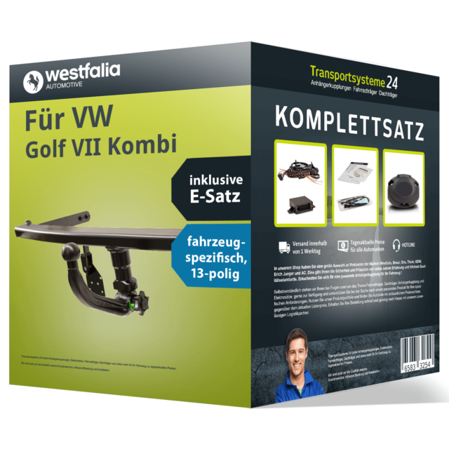 Anhängerkupplung WESTFALIA abnehmbar für VW Golf VII Kombi +E-Satz AHK