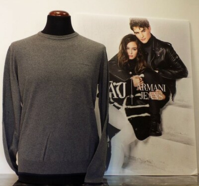 MAGLIONE MAGLIA PULLOVER ARMANI JEANS UOMO 8N6M95 6M13Z GRIGIO