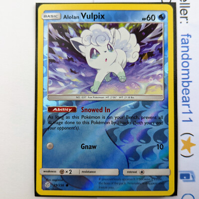 ALOLAN VULPIX REVERSE HOLO card 39/236 Sun & Moon Cosmic Eclipse 2019 Pokemon