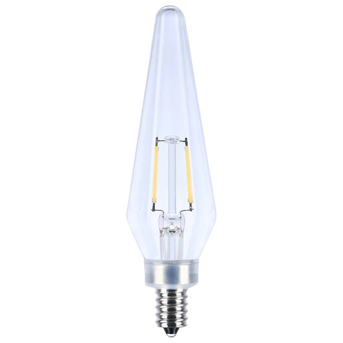 2 Pack PRISMATIC CLEAR Filament LED 120V 2W =25W Candelabra E12 2700K Warm White - Picture 3 of 7