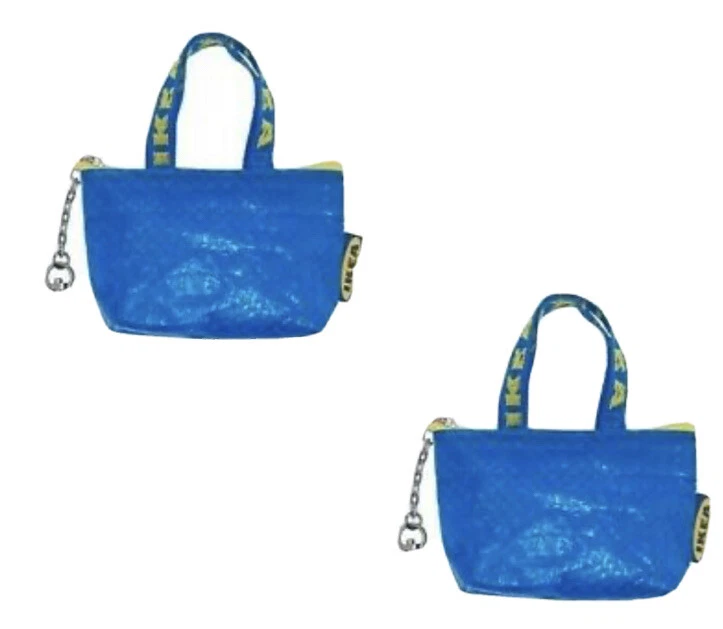  Ikea KNOLIG Mini Blue Bag Coin Purse with Key Chain, 104.782.42  - Set of 3 : Clothing, Shoes & Jewelry