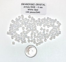 Swarovski Bicone Beads 5328 - 4mm - WHITE OPAL - 144 Pieces