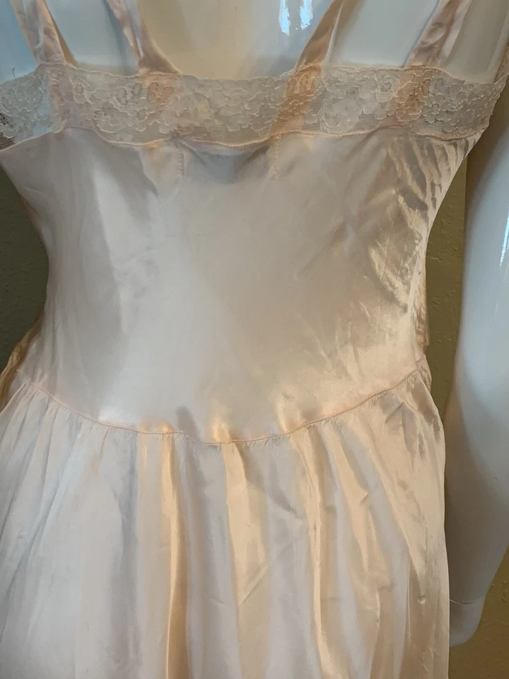 Camisón lencería vintage Barbizon caprichoso años 40 camisón largo 12 pijamas Foto 4 de 4