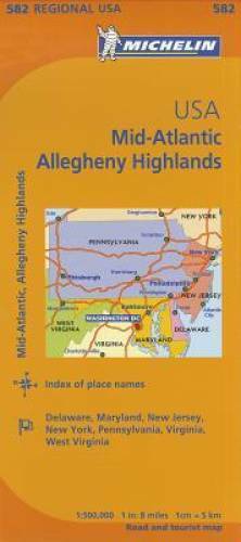 Michelin USA: Mid-Atlantic, Allegheny Highlands Map 582 (Maps/Regional (M - GOOD