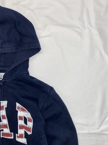 VINTAGE GAP USA FLAG ZIP UP HOODIE Y2K BIG LOGO MEN’S SIZE KIDS XL YEEZY AMERICA - Picture 11 of 17