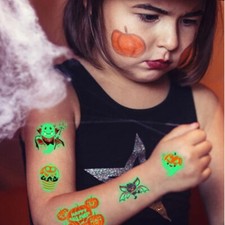 Halloween Luminous Temporary Tattoos Pumpkin Ghost Waterproof glow Sticker