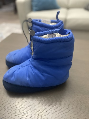 Vintage REI Puffer Cabin Tent Booties Camp Slippers Men S Blue Warm Polyfill