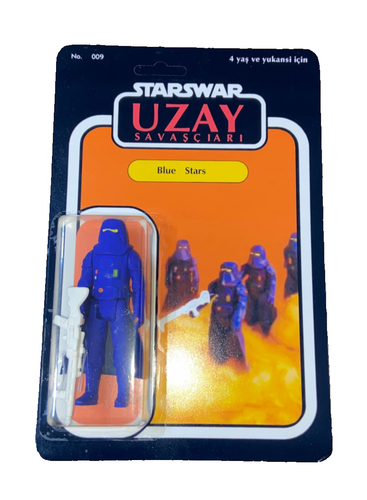 STAR WARS VINTAGE BLUE STAR UZAY REPRODUCTION TURKISH BOOTLEG BLUE STORMTROOPER - Picture 3 of 7