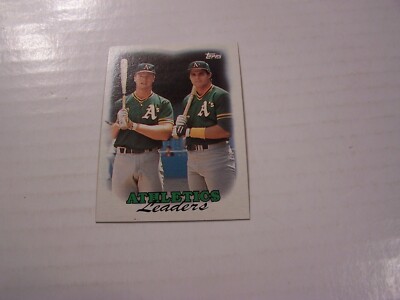 ■MLB Mark McGwire Jose Canseco Athletics 1988 TOPPS MARK MCGWIRE JOSE CANSECO OAKLAND ATHLETICS TEAM