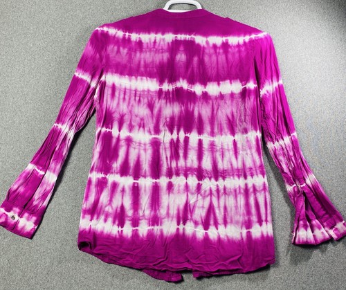 Calvin Klein Pink And White Tie Dye Roll Sleeves Top Size S - Picture 2 of 3
