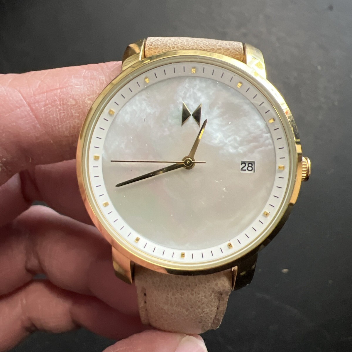 MVMT watch rose gold F05 All 316 Leather Band Watch 3ATM 