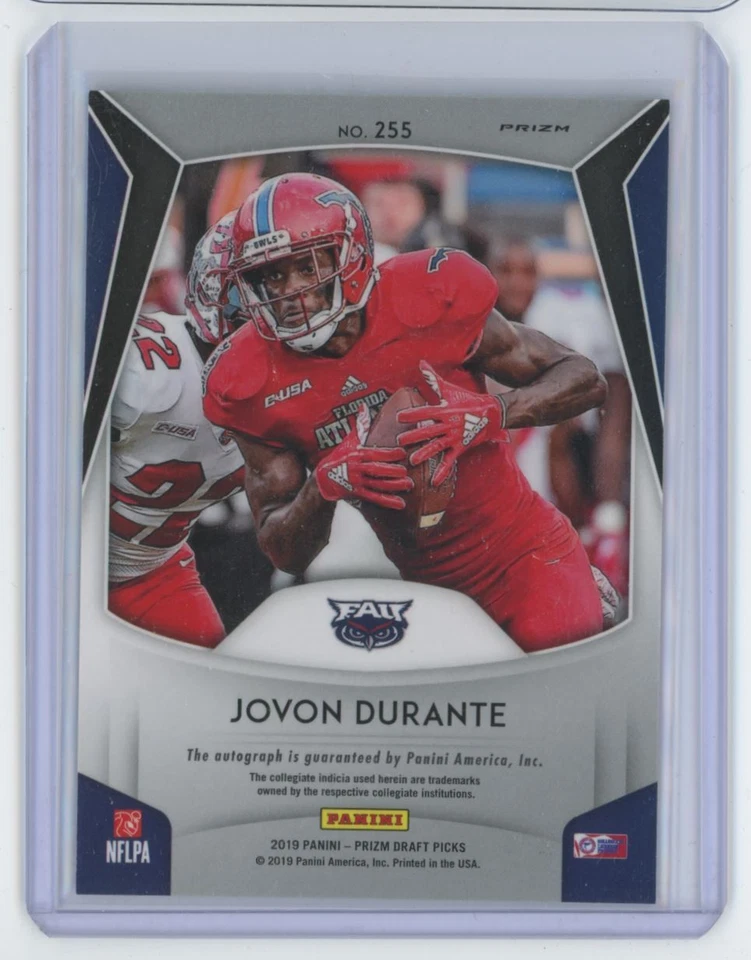 2019 Panini Prizm Draft Picks Prizms Autographs Jovon Durante Auto .  Florida - Image 2 of 2