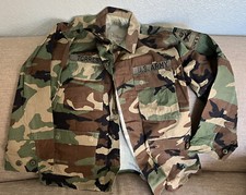US ARMY MILITARY WOODLAND CAMO BDU TOPCOAT JACKET HOT WEATHER Medium Short