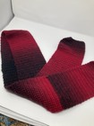 Handmade Crochet Scarf Cranberry Black Ombré Wool Blend — photo 1