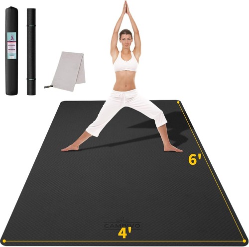 Large Yoga Mat (6'x 4'), Extra Wide Workout Mat for Men and Women