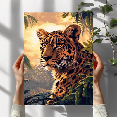 Leopard Pixel Art Poster Schöne Wanddeko Dekoration