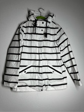 M&co Navy Blue And Icory Striped Women’s Jacket Size 10 Cotton Blend See Notes
