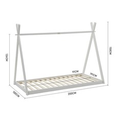 Image of 3FT Single Wooden Single Bed Frame Tree House Style Pine Wood Bed Base 200X100cm