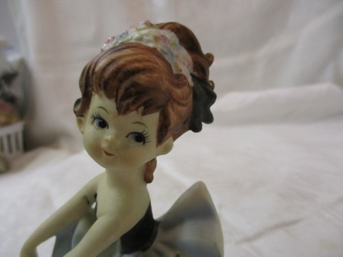 Vintage porcelain Figurine blue Ballerina Girl #7033 - Picture 2 of 5